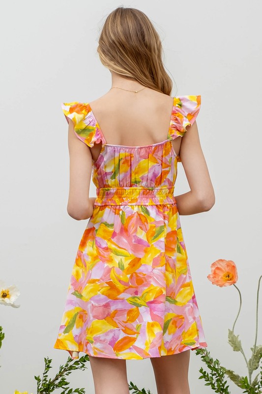 Watercolor Garden Mini Dress
