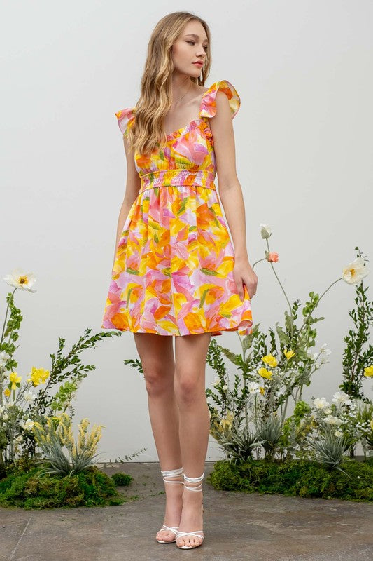 Watercolor Garden Mini Dress