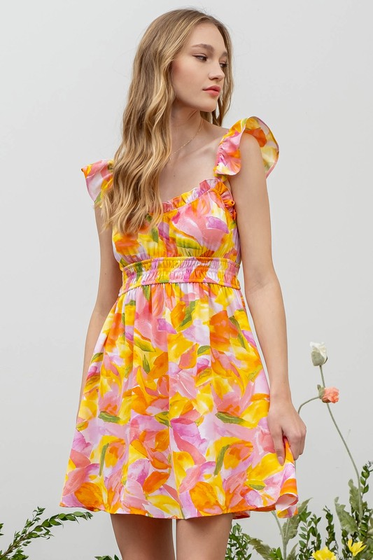 Watercolor Garden Mini Dress