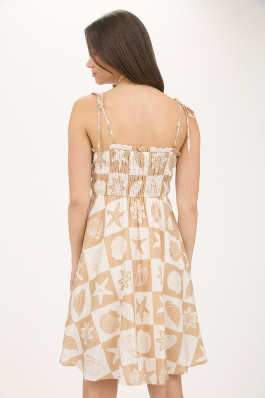Ocean Checkers Mini Dress