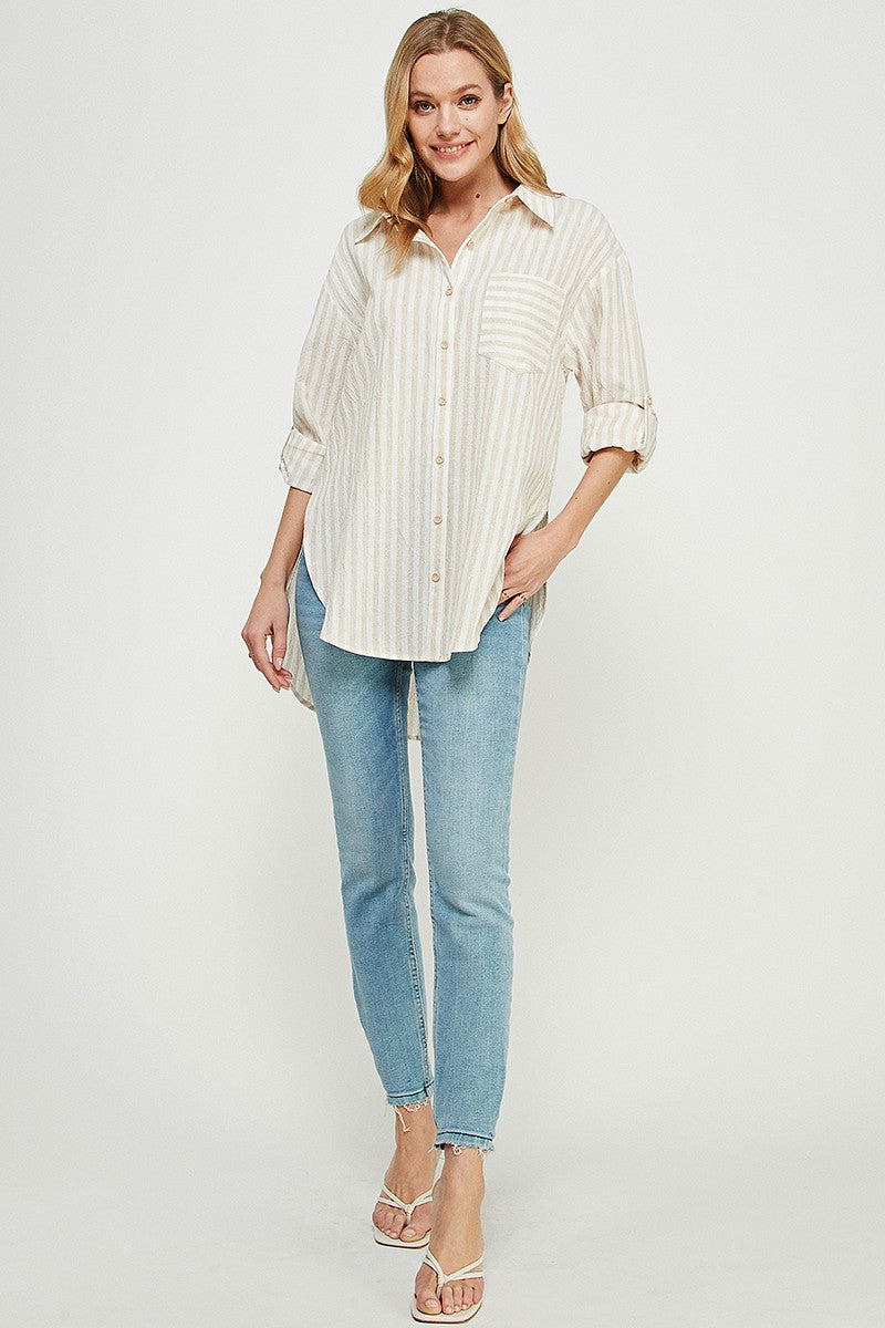 Sandy Linen Button Down Shirt