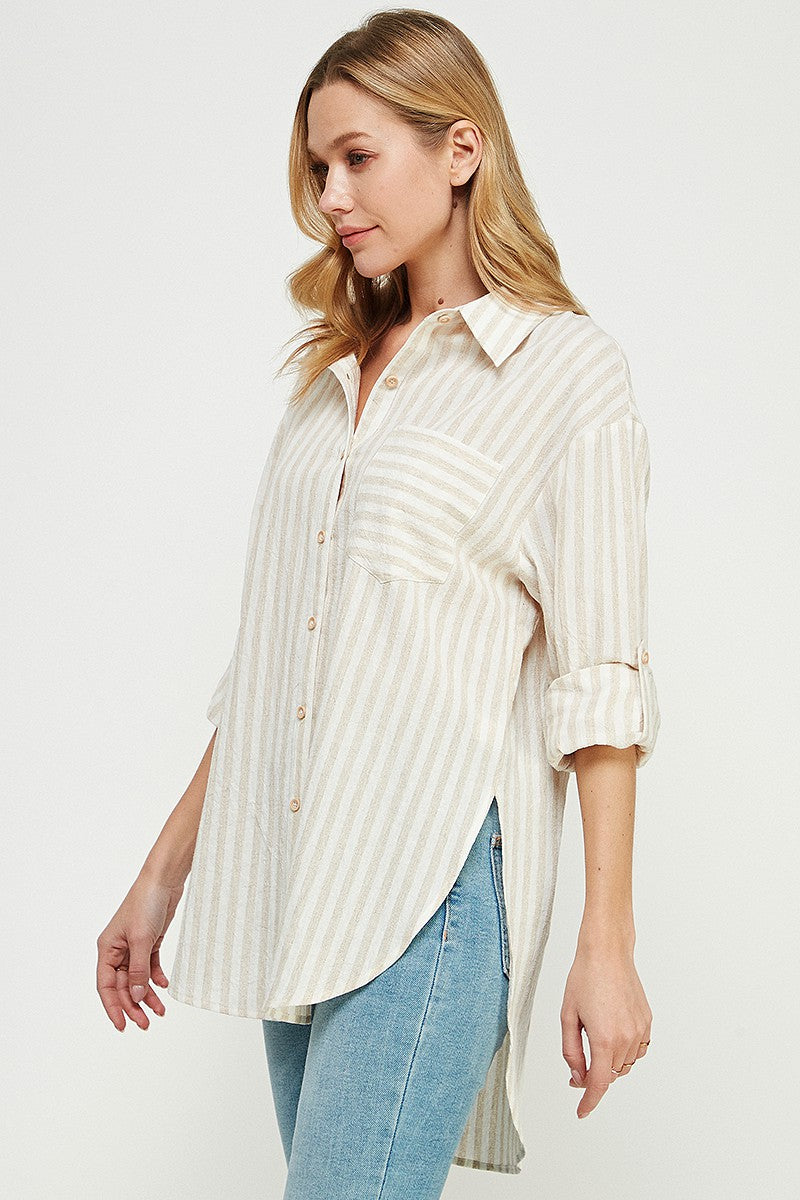 Sandy Linen Button Down Shirt