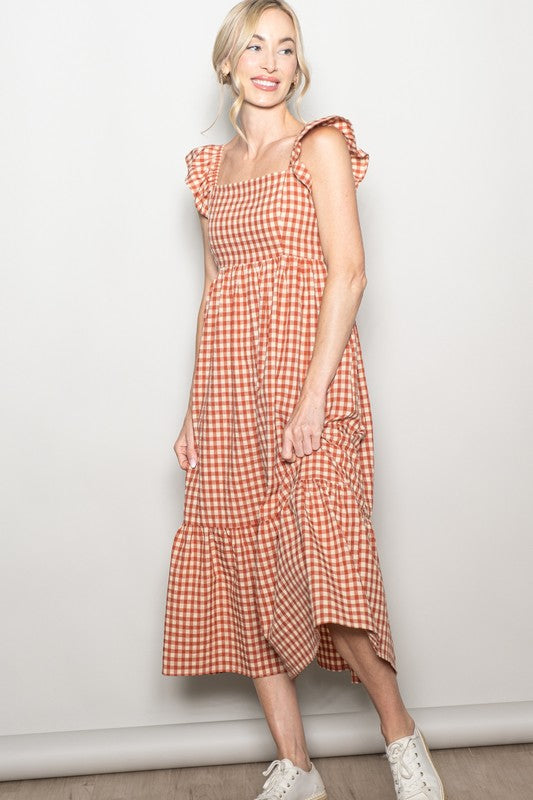 Martha Gingham Dress - Red