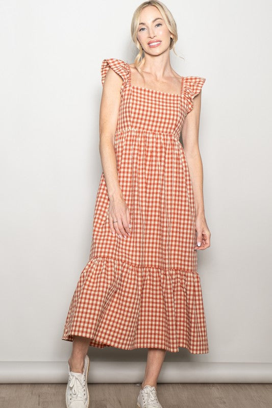 Martha Gingham Dress - Red