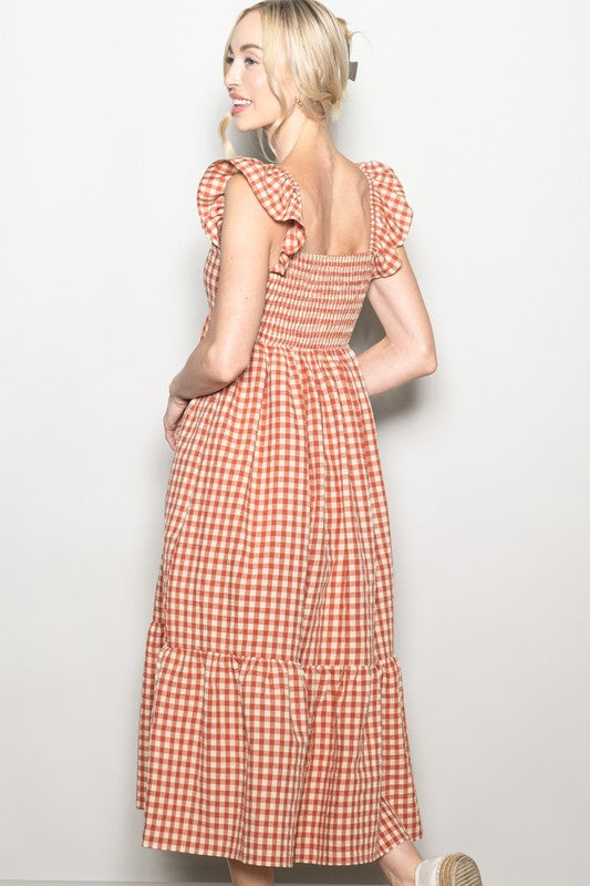 Martha Gingham Dress - Red