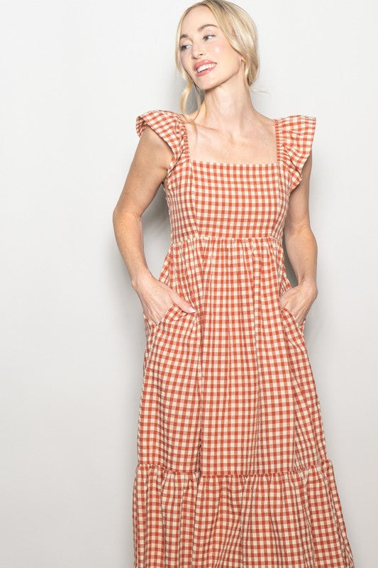 Martha Gingham Dress - Red