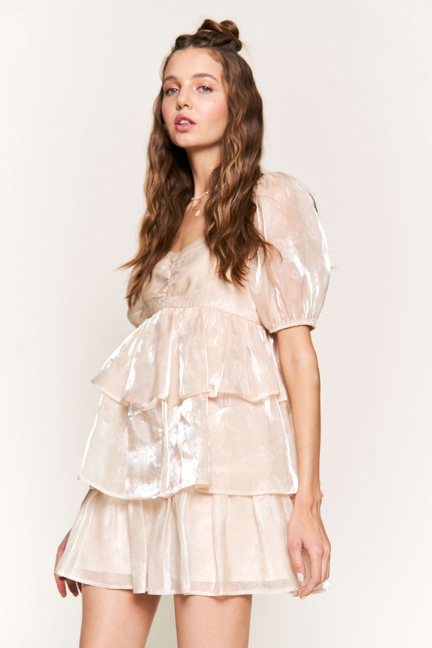 Shimmer Organza Mini Dress