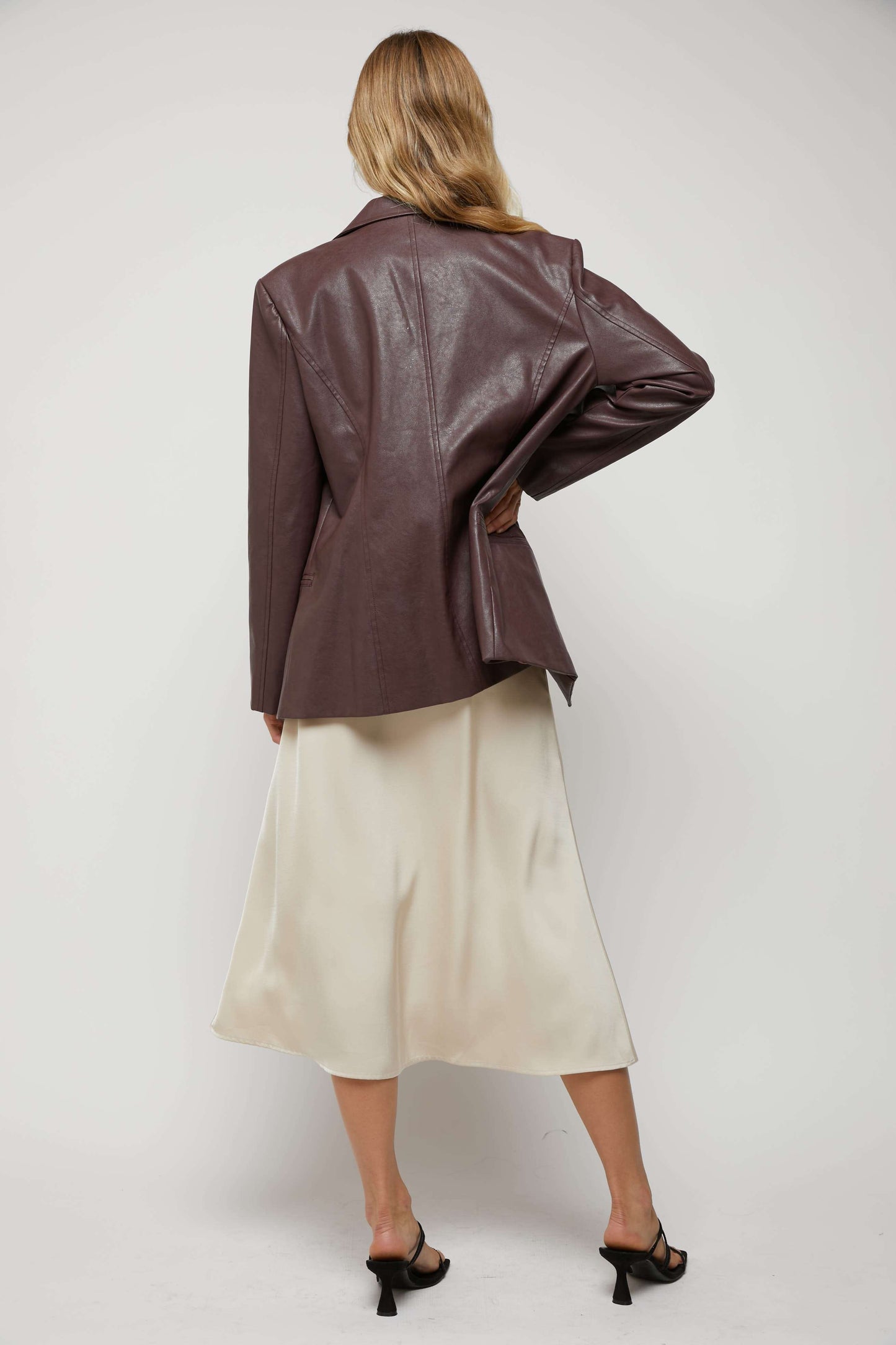 Pheobe Vegan Leather Blazer